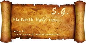 Stefanik György névjegykártya